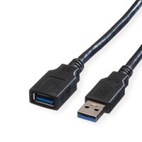 ROLINE USB 3.2 Gen 1 Cable, A - A, M/F, black, 1.8 m