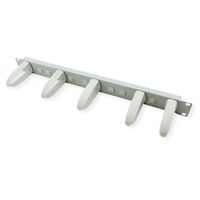 VALUE 19" Cable Management plate with Horizontal/Vertical cable rings for Cabinets, grey