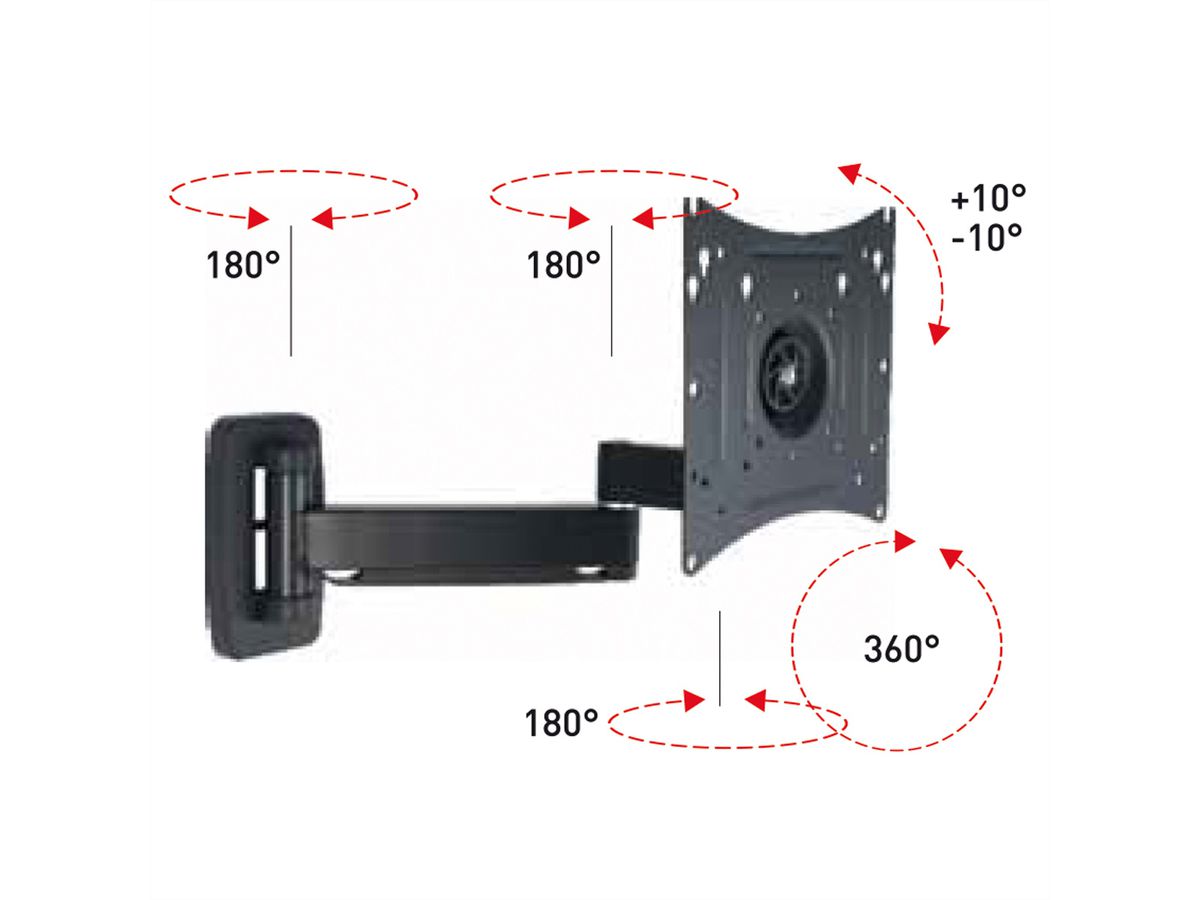 ROLINE LCD Monitor Arm, Extra, Wall Mount, 5 Joints