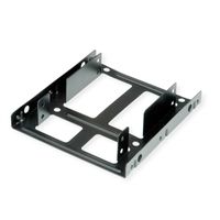 ROLINE HDD/SSD Mounting Adapter, 3.5 inch frame for 2x 2.5 inch HDD/SSD, metal, black