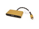 ROLINE GOLD Type C - VGA / HDMI / Type C PD Adapter, M/F