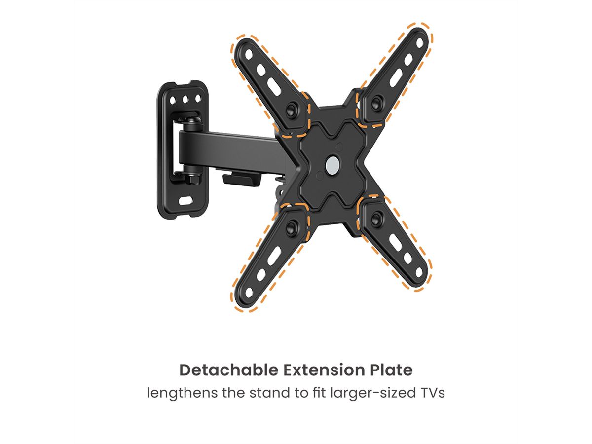 VALUE TV Monitor Arm, Wall Mount, < 109cm, < 20kg, 2 joints