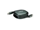 ROLINE USB 2.0 Retractable Cable Type C, 60W, C-C, M/M, black, 1.2 m