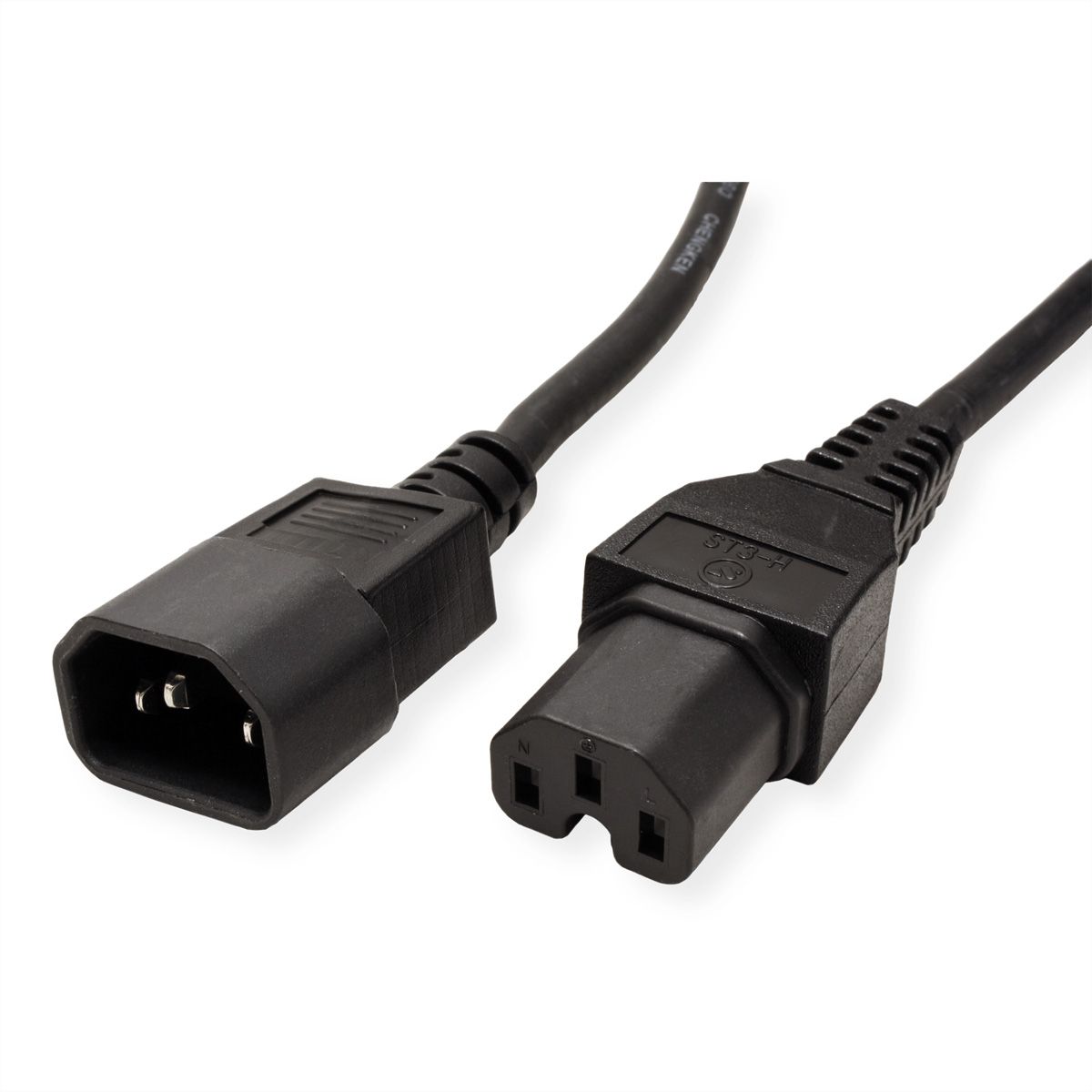 VALUE Power Cable IEC320/C14 Male - C15 Female, H05RN-F, black, 1.8 m
