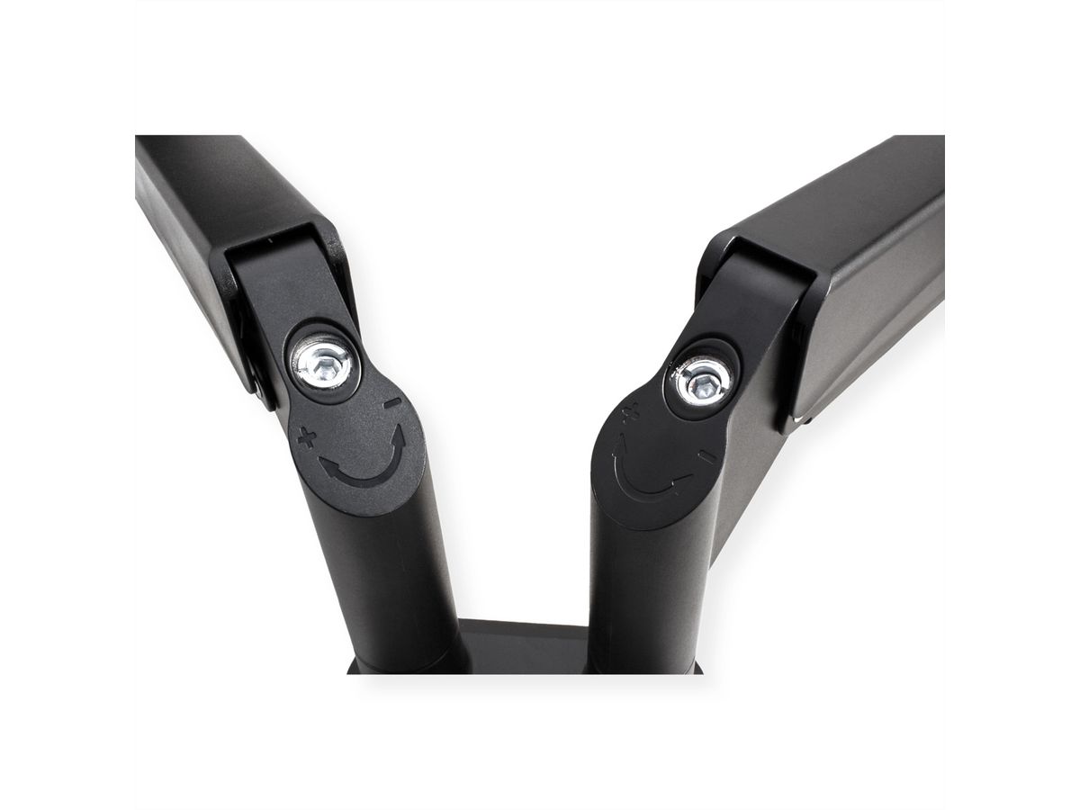VALUE Dual LCD Monitor Arm, Desk Clamp, 5 Joints, Space Saving