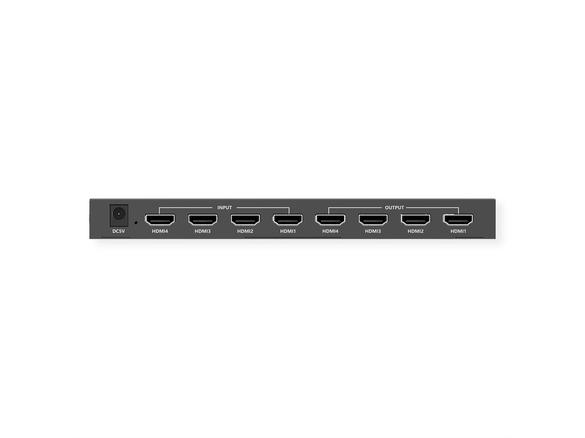 VALUE HDMI Matrix Switch, 4x4, 4K60Hz, with remote control