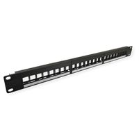 VALUE Keystone 19'' Module Frame, 24 ports, unshielded, 1U, 3-piece-type, black
