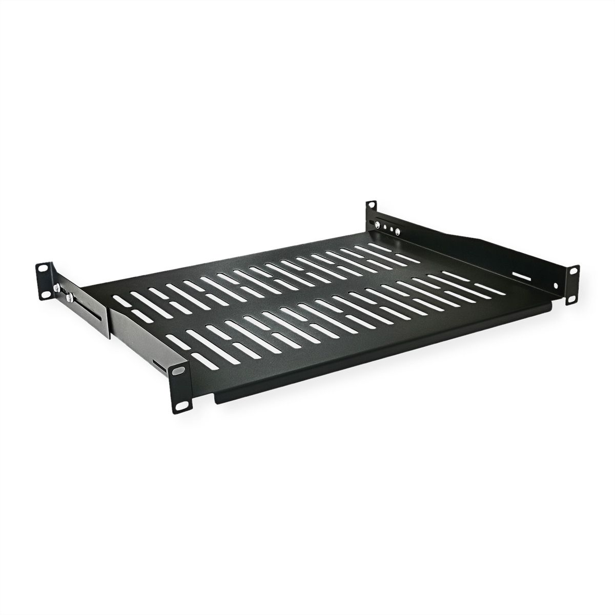 VALUE 19"-Fixed Shelf, 485 x 350mm, 1U, max. 25kg, black