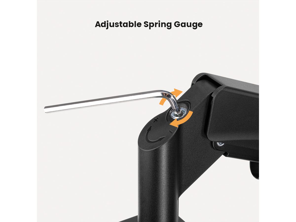 VALUE Dual LCD Monitor Arm, Desk Clamp, 5 Joints, Space Saving