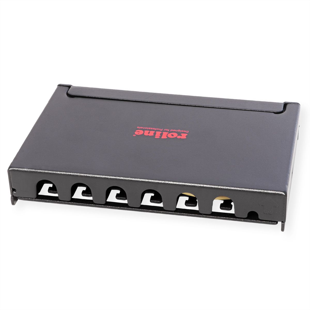 ROLINE Mini Patchpanel, Cat.6A/Cl.EA, 0.5U, 6x RJ45 ports, shielded, black