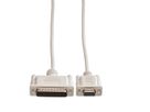 ROLINE Serial Printer Cable, DB9 F - DB25 M, 1.8 m