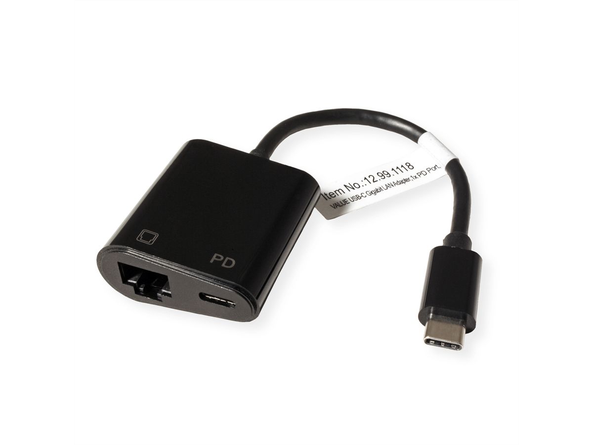 VALUE USB 3.2 Gen 2 to Gigabit Ethernet Converter, 1x PD Port