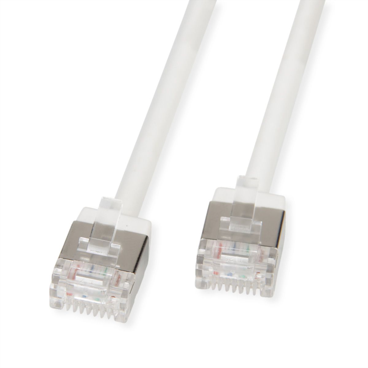 ROLINE U/FTP Data Center Patch Cord Cat.6A (Class EA), LSOH, Slim, Ultra Short Connector, white, 0.5 m