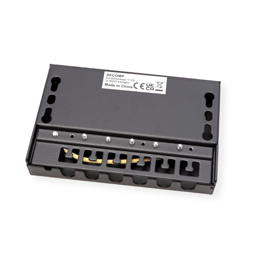 ROLINE Mini Patchpanel, Cat.6A/Cl.EA, 0.5U, 6x RJ45 ports, shielded, black