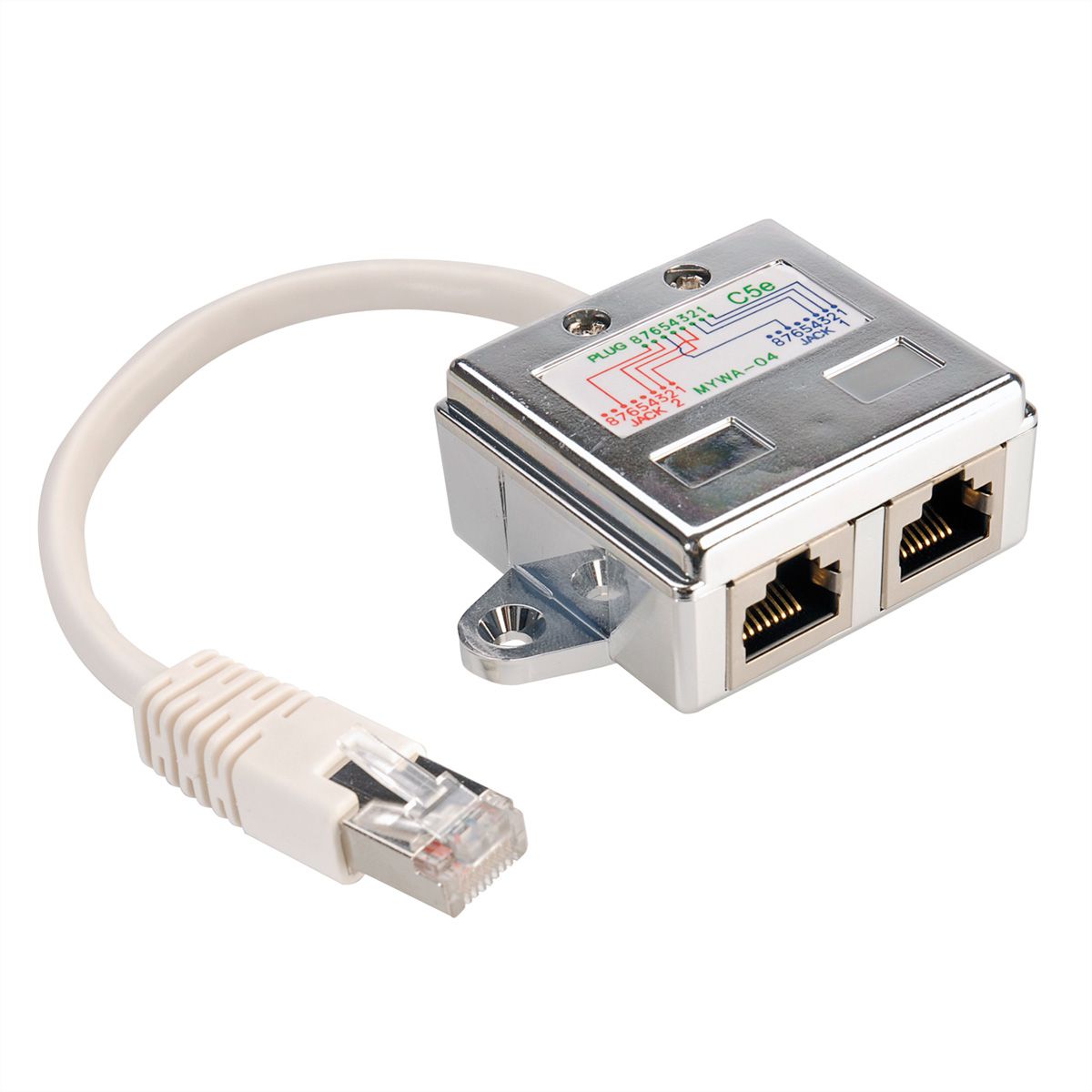 VALUE T-Adapter Cat.5e (Class D), STP, silver