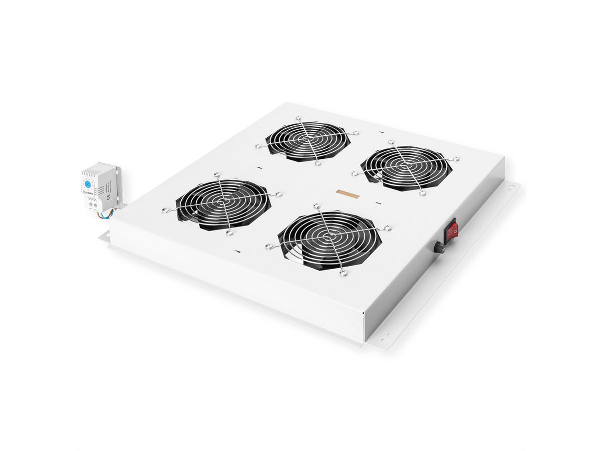 ROLINE 19-inch roof fan unit 4 fans, thermostat, grey