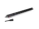 ROLINE 19" PDU for Cabinets 8x IEC320 C13 - C14 M, 10A fused, Aluminium, 2 m