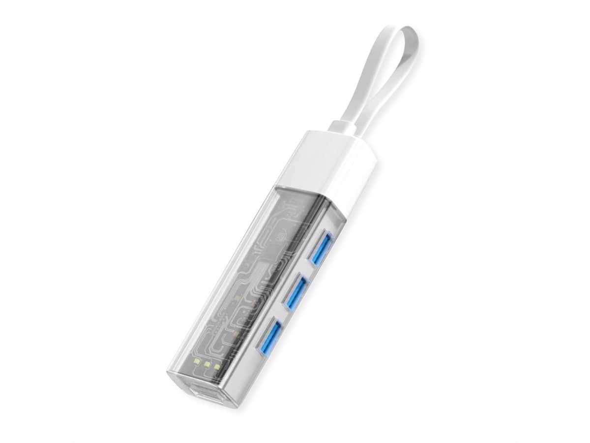 ROLINE USB 3.2 Gen 1 Hub, 4 Ports, Type A+C host connection cable