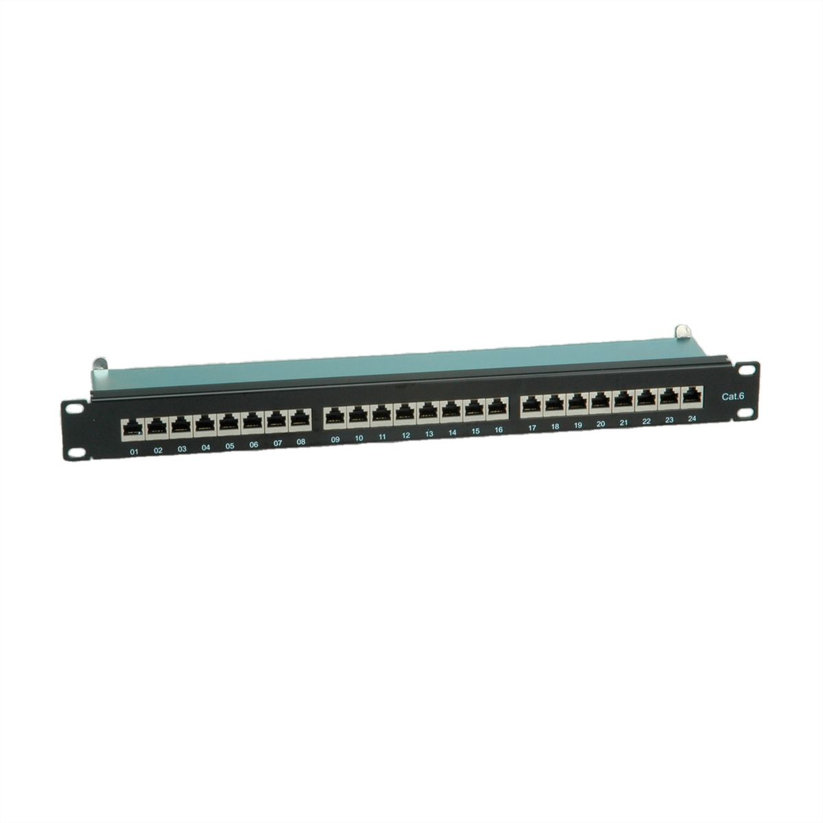 VALUE Cat.6 (Class E) 19" Patch Panel, 24 Ports, STP, black