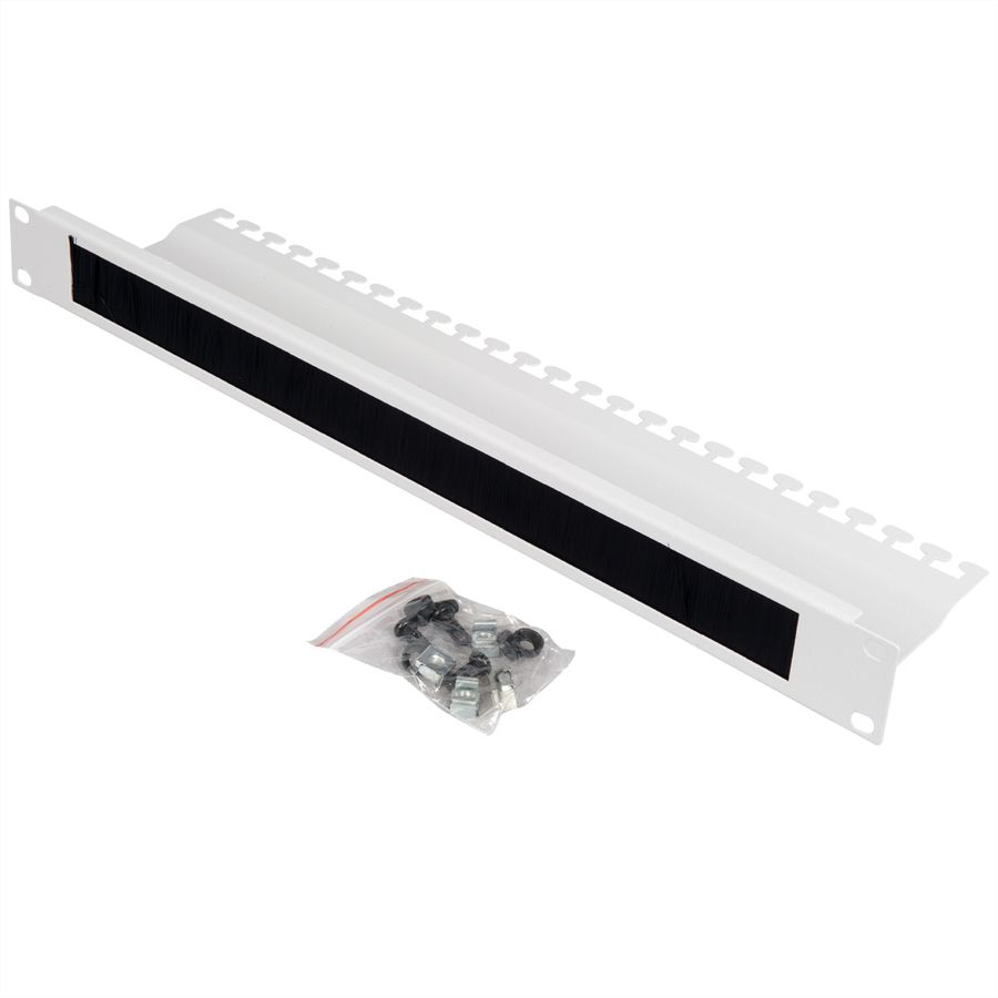 ROLINE 19-inch cable entry, with brush strip 1U grey