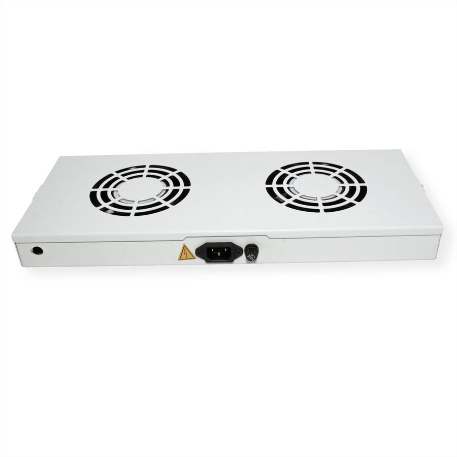 ROLINE 19" Fan unit with 2 fans, ON/OFF grey