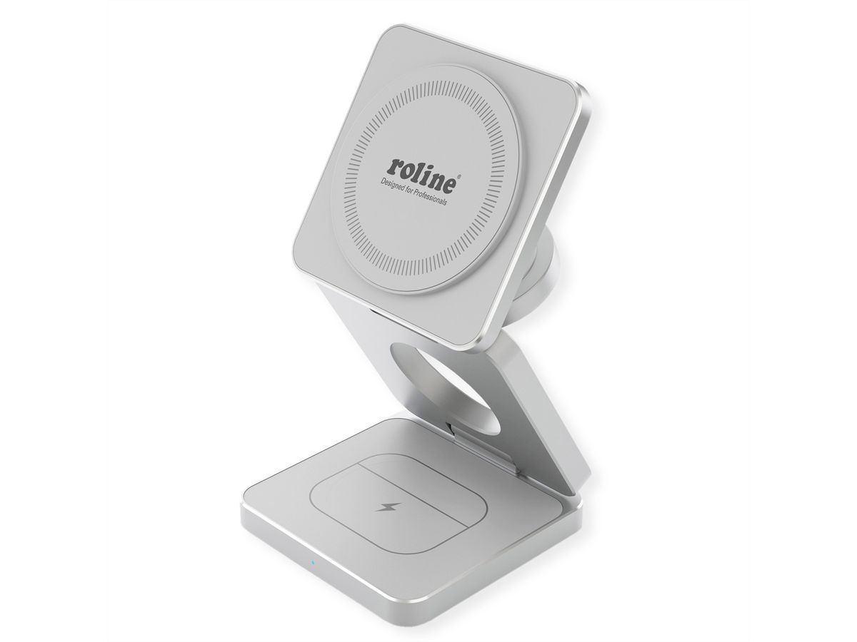 ROLINE 3-in-1 Wireless Foldable Charging Stand, for iPhone Devices