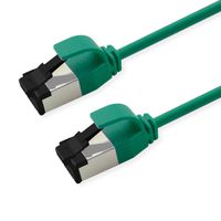 ROLINE S/FTP Patch Cord Cat. 8.1 (Class I), LSOH, Slim, PoE, green, 3 m