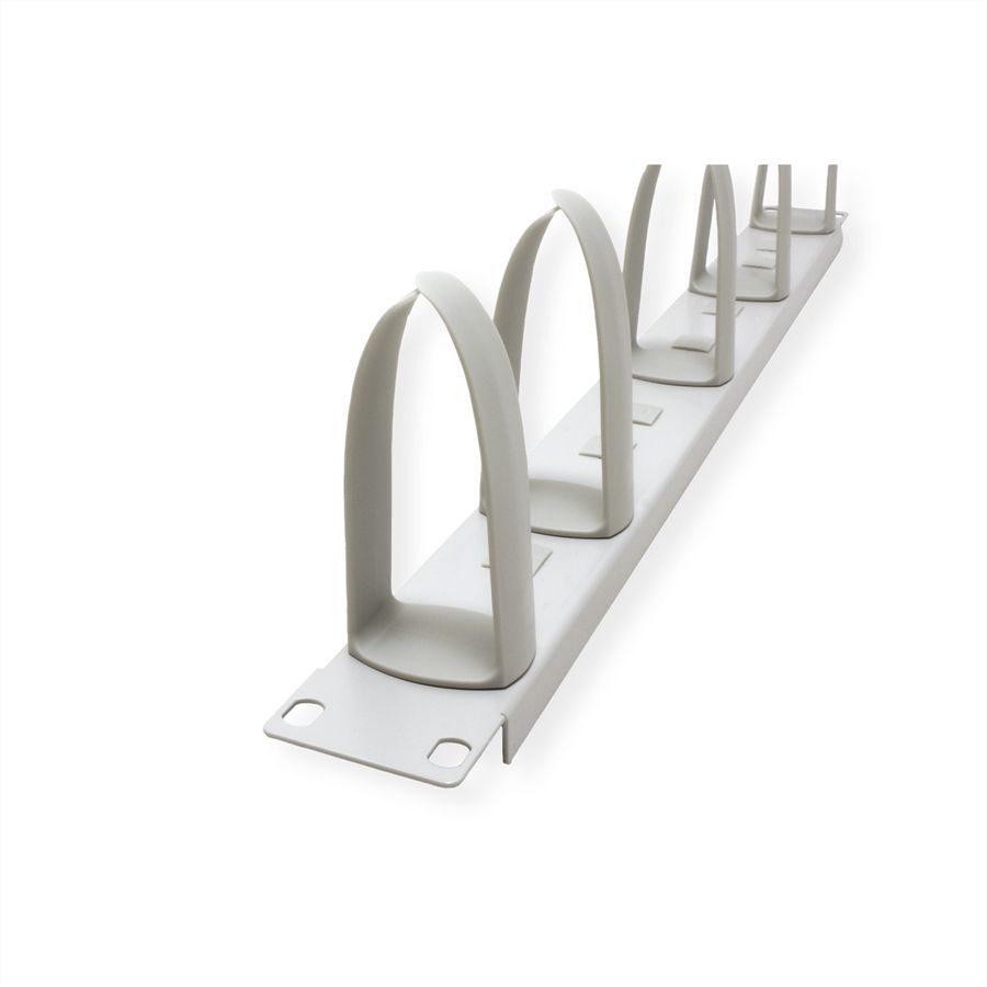 VALUE 19" Cable Management plate with Horizontal/Vertical cable rings for Cabinets, grey