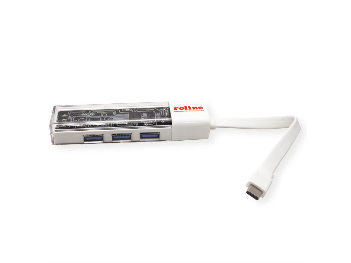 ROLINE USB 3.2 Gen 1 Hub, 4 Ports, Type A+C host connection cable