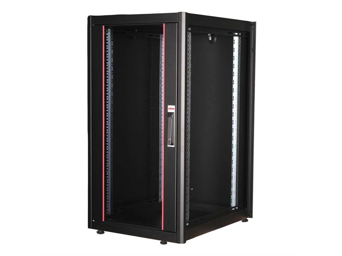 ROLINE 19-inch network cabinet Basic 22 U, 600x800 WxD Glass door black