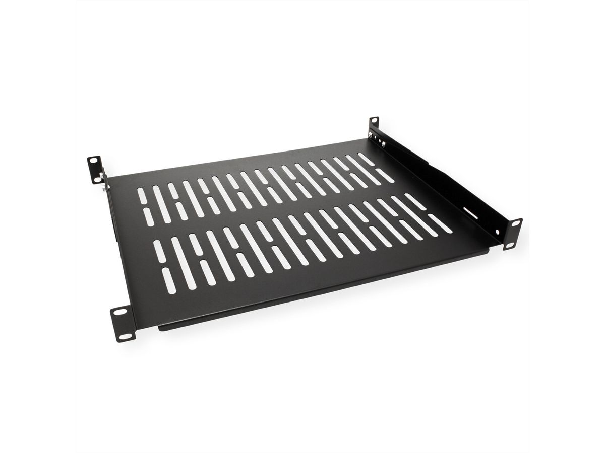 VALUE 19"-Fixed Shelf, 485 x 350mm, 1U, max. 25kg, black