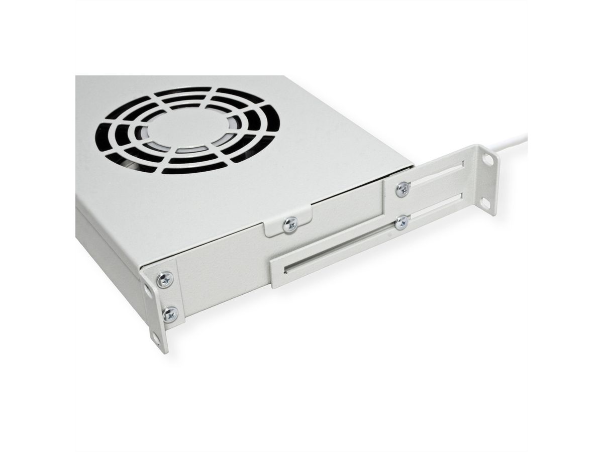 ROLINE 19-inch fan unit 2 fans, Thermostat grey