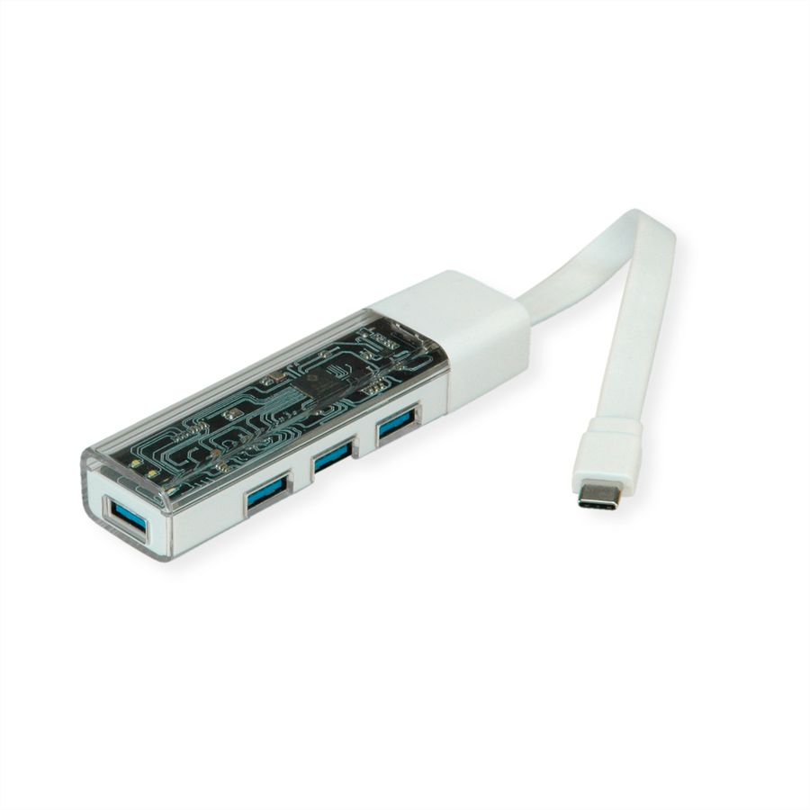 ROLINE USB 3.2 Gen 1 Hub, 4 Ports, Type A+C host connection cable