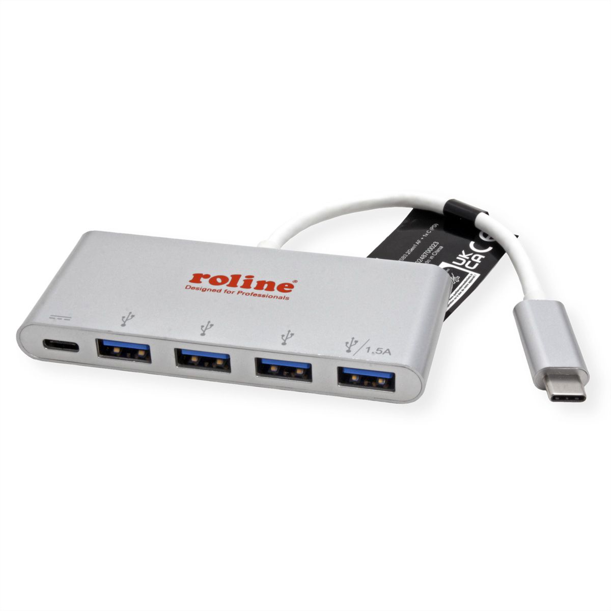 ROLINE USB 3.2 Gen 1 Hub, 4x USB A, 1x PD, Type C