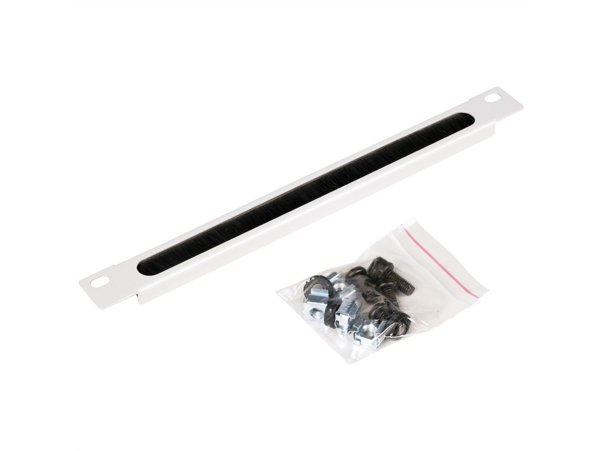 ROLINE 10-inch cable feed, with brush strip 0.5U grey