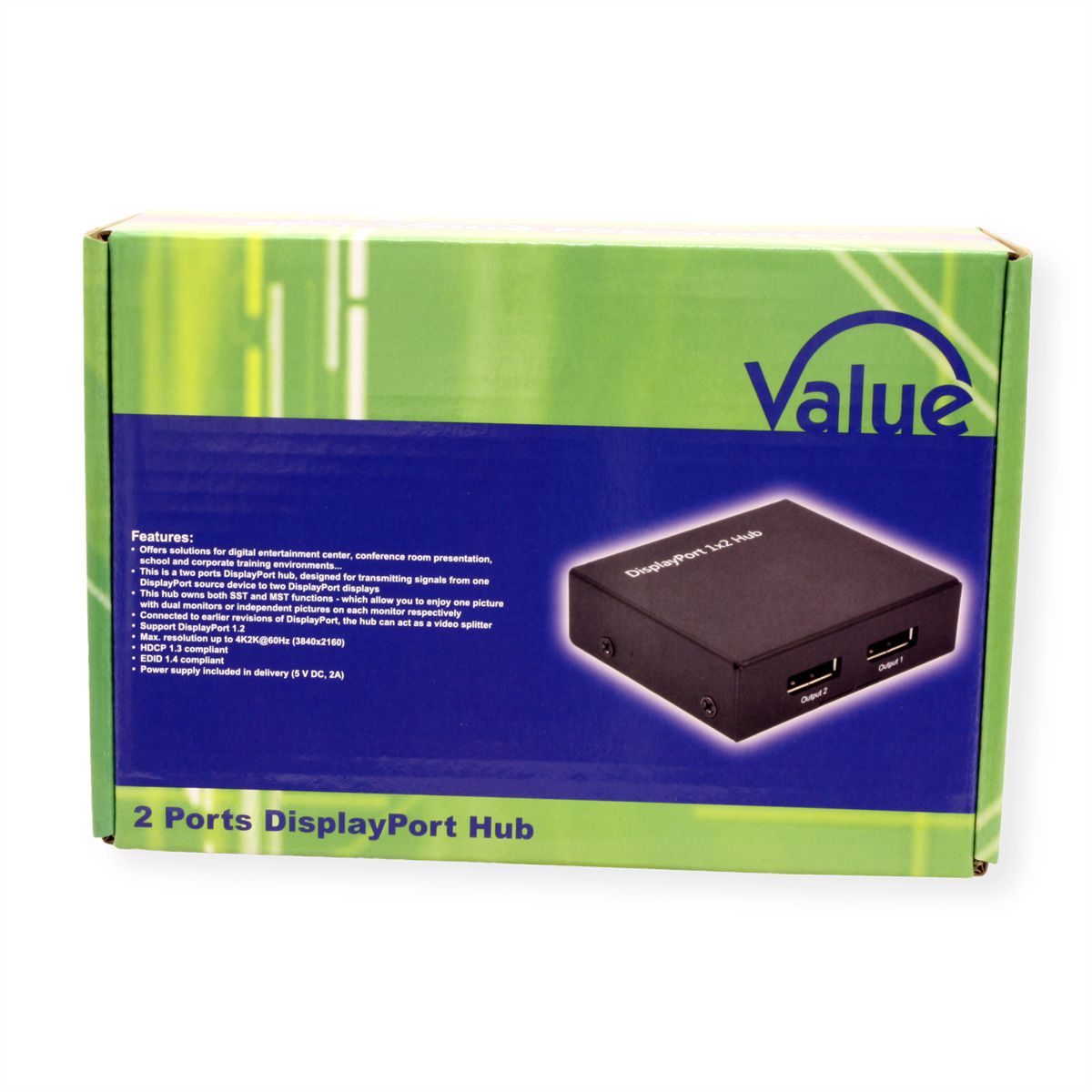 VALUE Display Port Splitter (Hub), 2 Ports