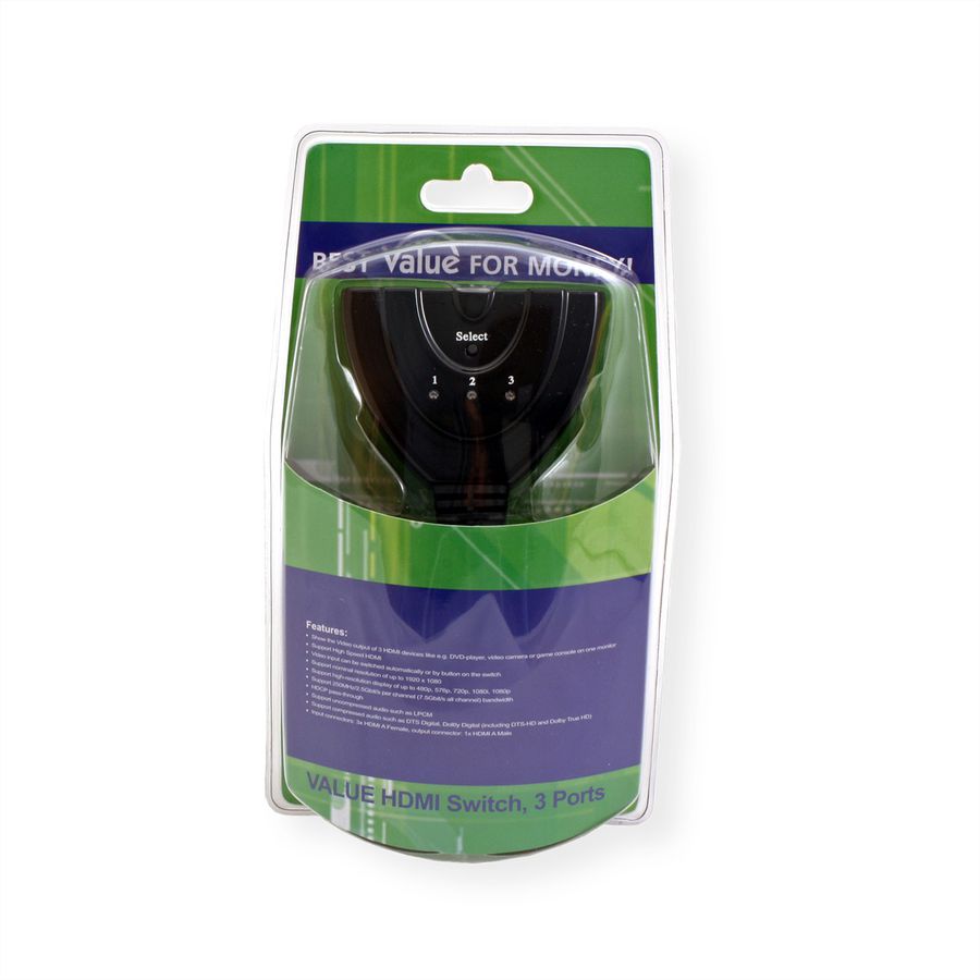 VALUE HDMI Switch, Automatic, 3-way