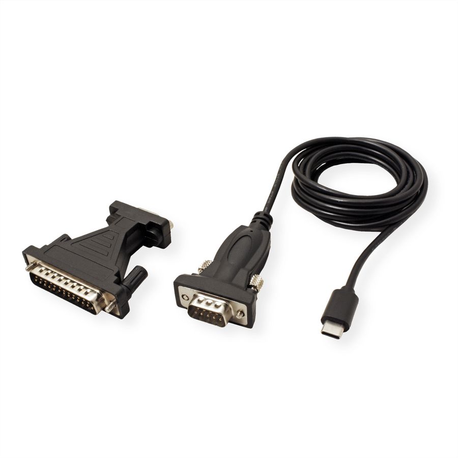 VALUE Converter Cable USB Type C to Serial, black, 1.8 m