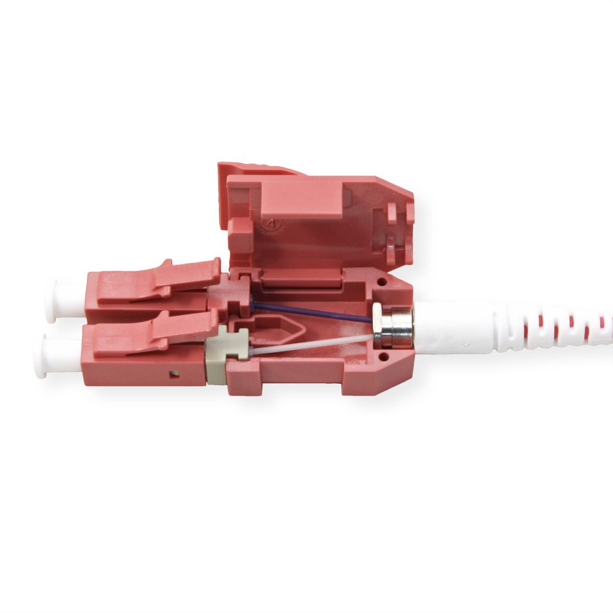 ROLINE Fibre Optic Jumper Cable, Duplex, 50/125µm, OM4, LC/LC, LSOH, UNIBOOT, violet, 20 m
