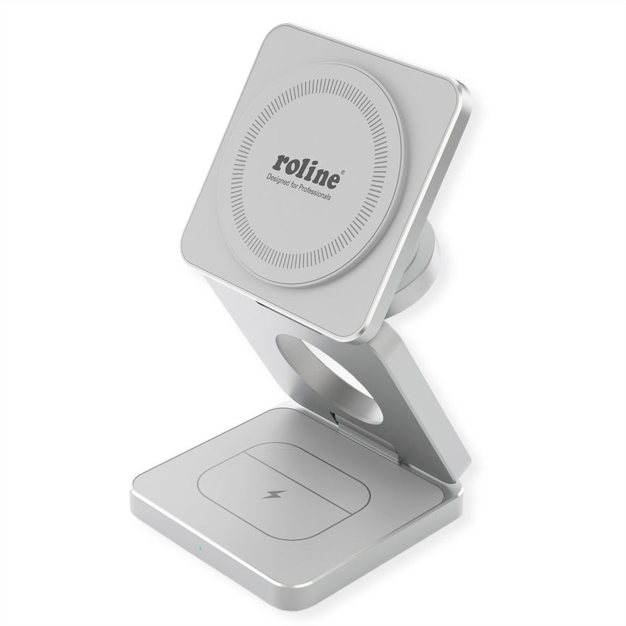 ROLINE 3-in-1 Wireless Foldable Charging Stand, for iPhone Devices
