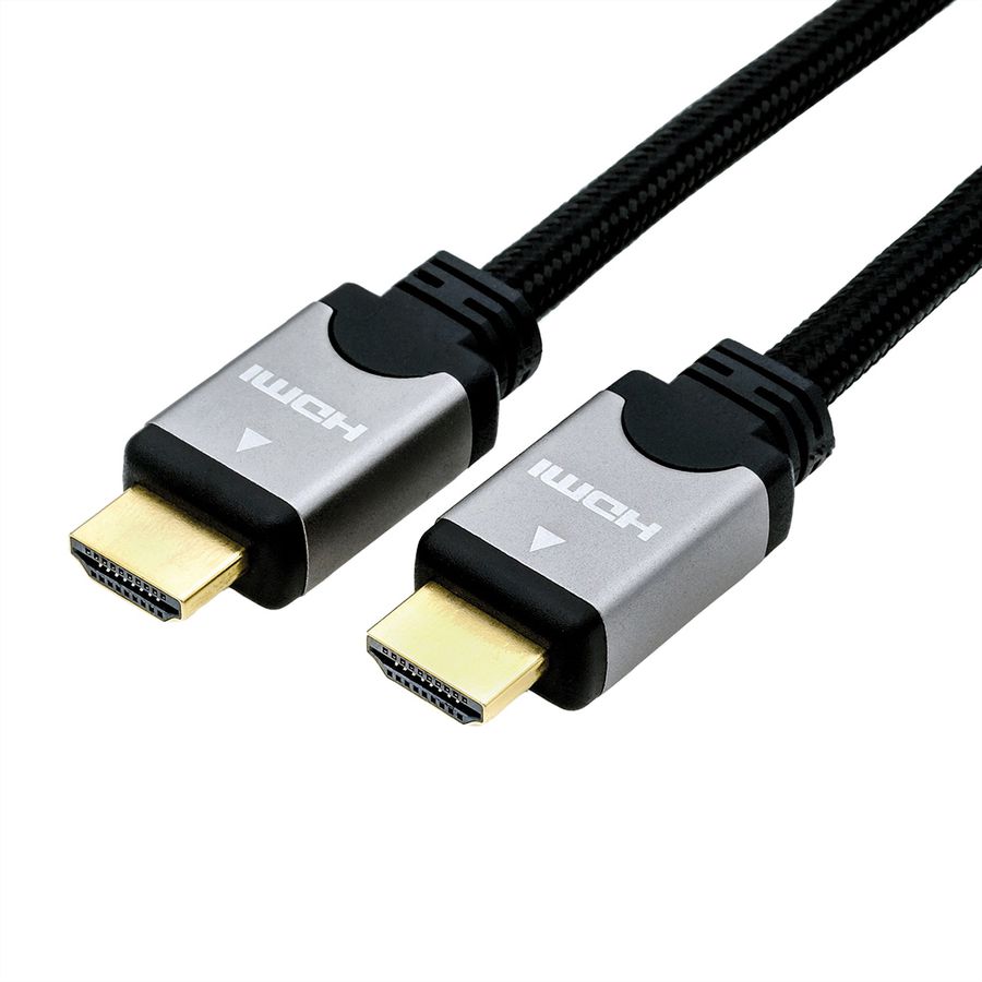 ROLINE HDMI High Speed Cable + Ethernet, M/M, black / silver, 5 m