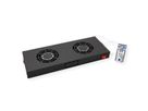 ROLINE 19-inch fan unit 2 fans, Thermostat black