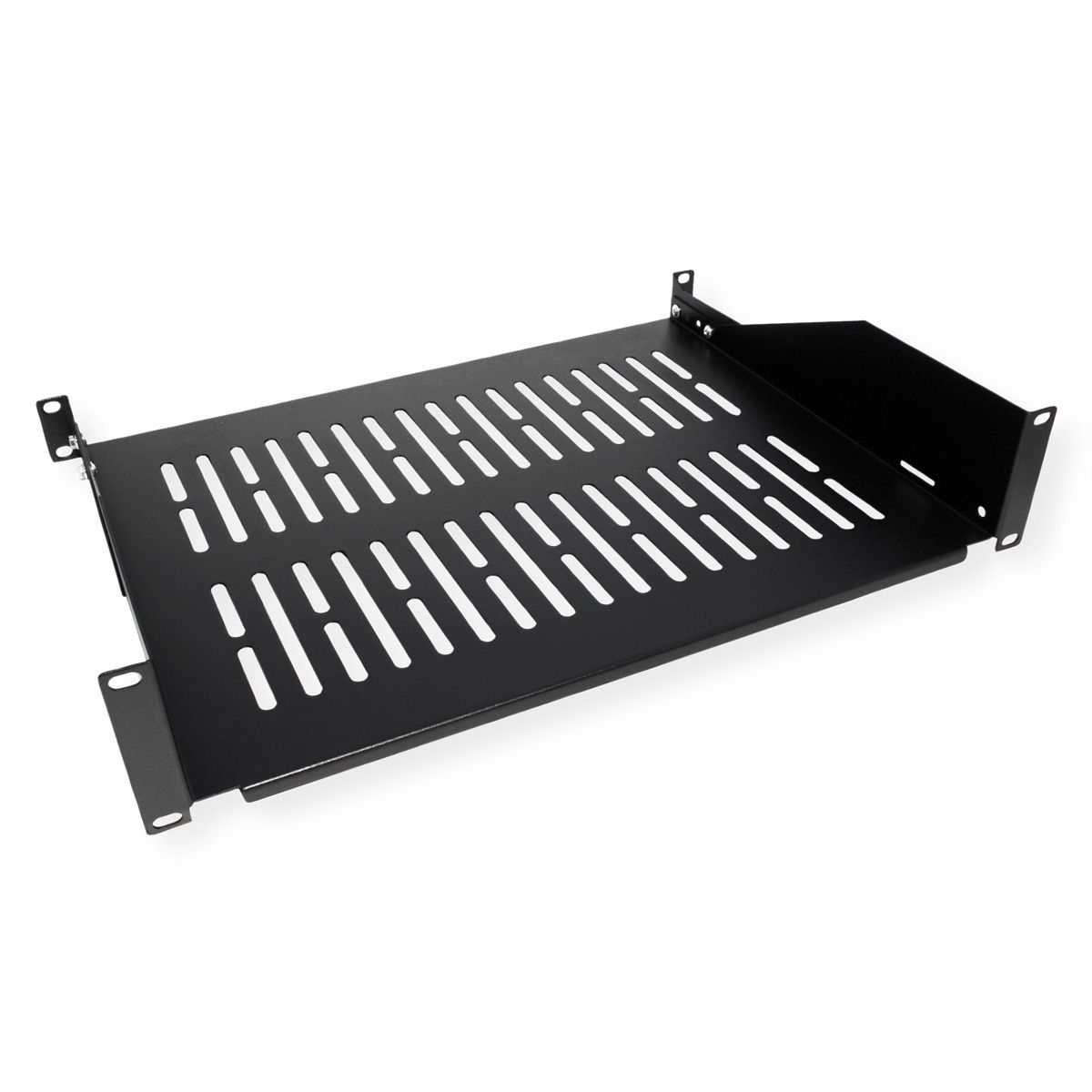 VALUE 19"-Fixed Shelf, 485 x 300mm, 2U, max. 25kg, black