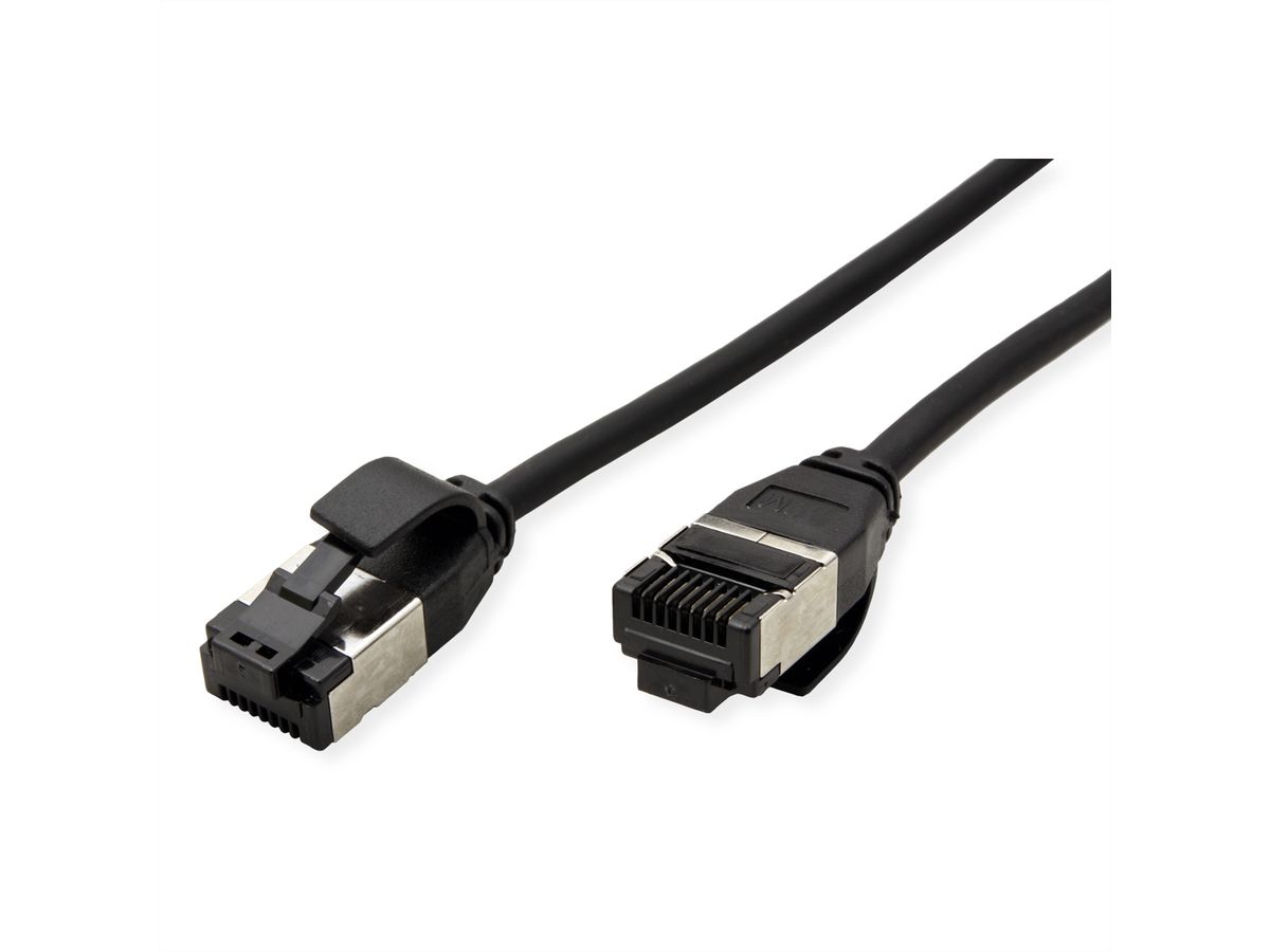 ROLINE U/FTP Patch Cord Cat. 8.1 (Class I), LSOH, SLIM, black, 1 m