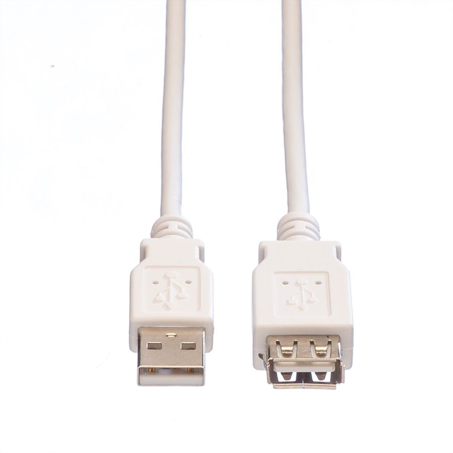 VALUE USB 2.0 Cable, A - A, M/F, white, 0.8 m