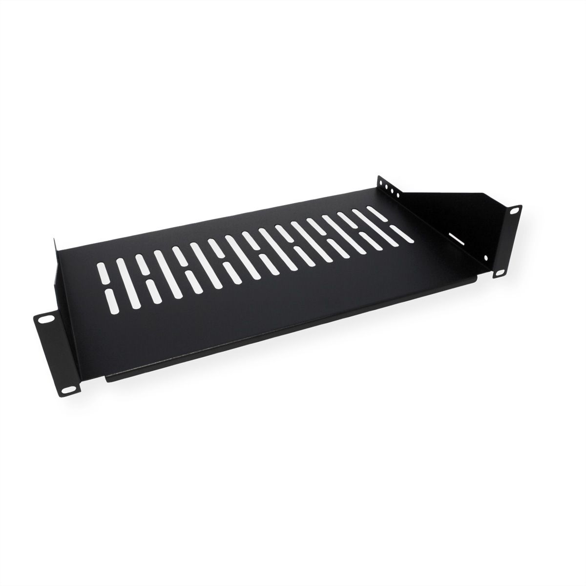 VALUE 19"-Fixed Shelf, 485 x 250mm, max. 15kg, 2U, black