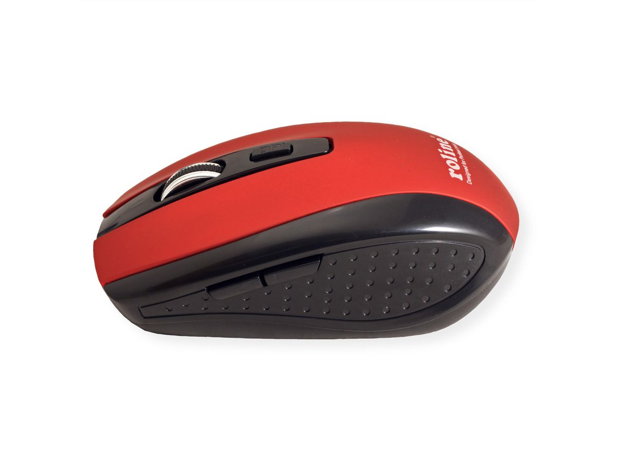 ROLINE Mouse, optical, cordless, USB, red/black