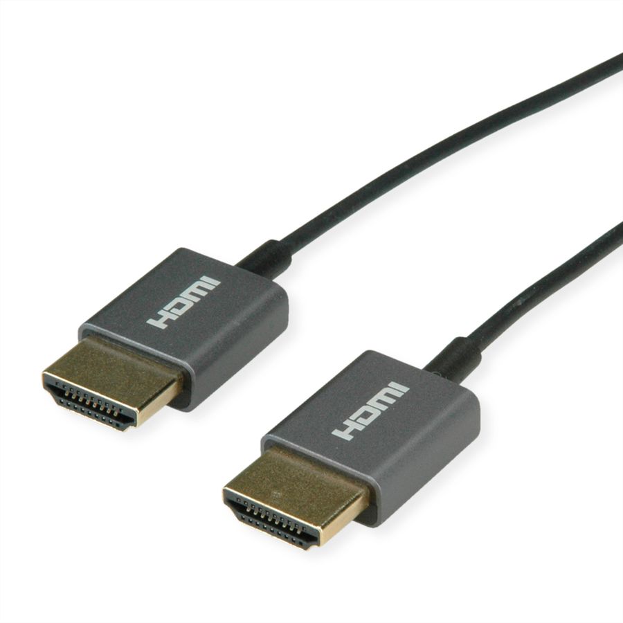 ROLINE HDMI 8K (7680 x 4320) Ultra HD Cable + Ethernet, M/M, Coaxial, Ultra-Slim, black, 1.5 m