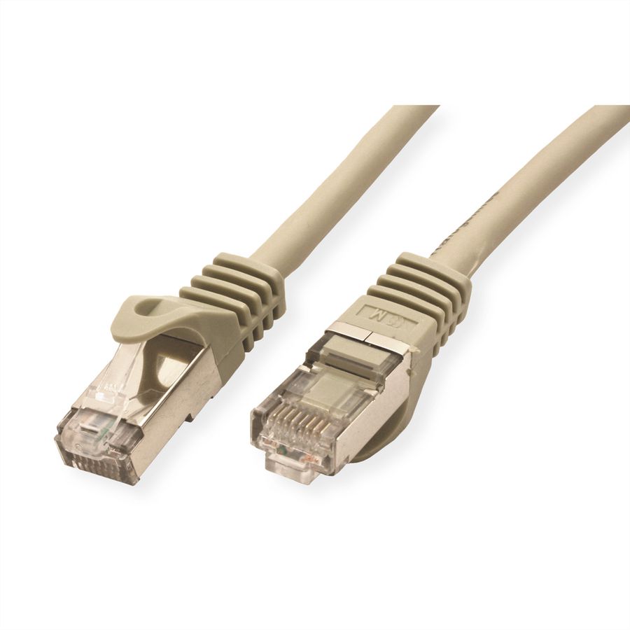 VALUE S/FTP Cable Cat.7, with RJ-45 connectors (500 MHz / Class EA), grey, 0.5 m
