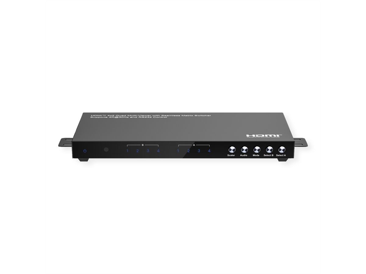 VALUE HDMI Matrix, 4x2, 4K30Hz, QUAD Multi-Viewer, seamless switching